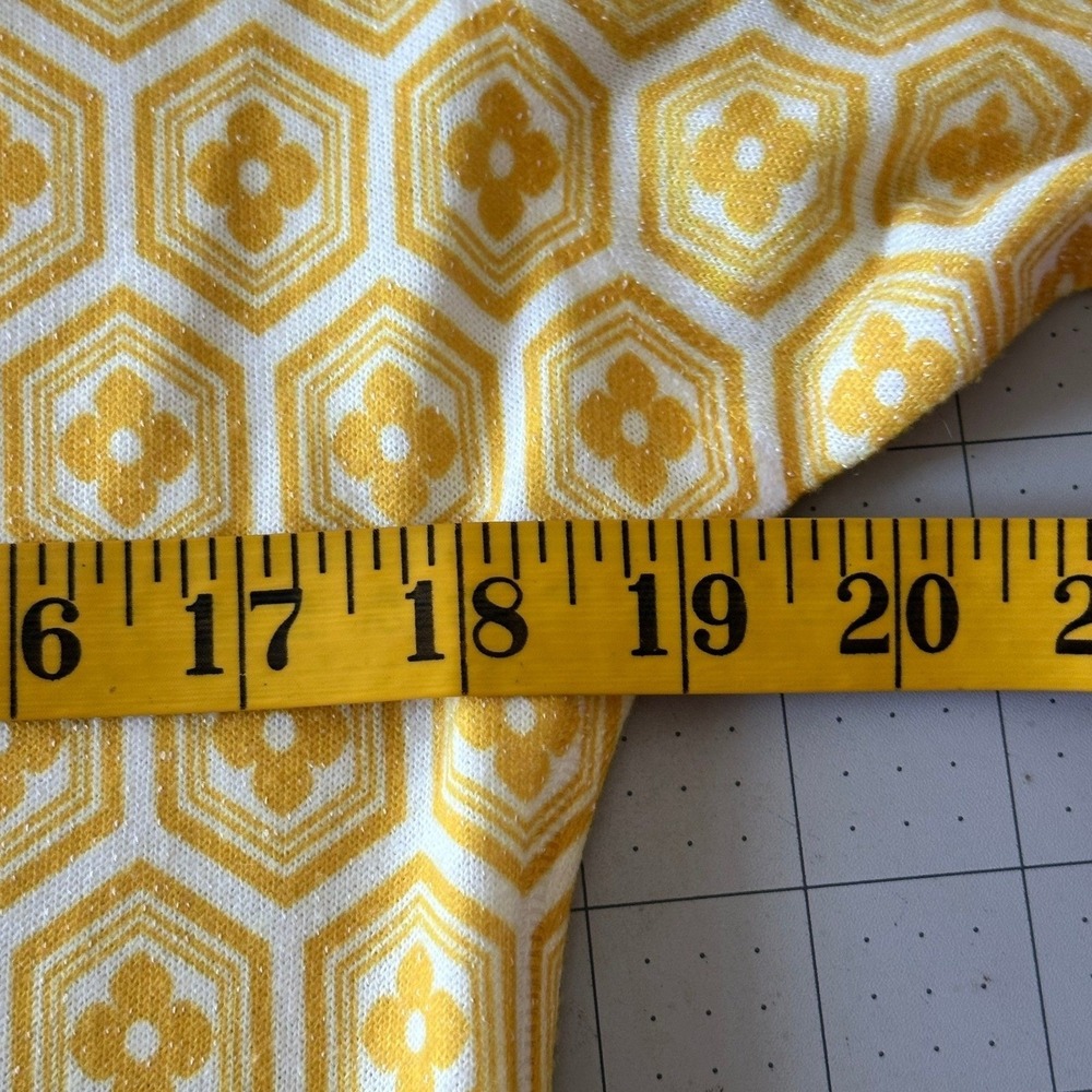 Atelier5 NWT Gözde Yilmaz Yellow Geometric Floral Striped Midi Dress Size L - Picture 11 of 14
